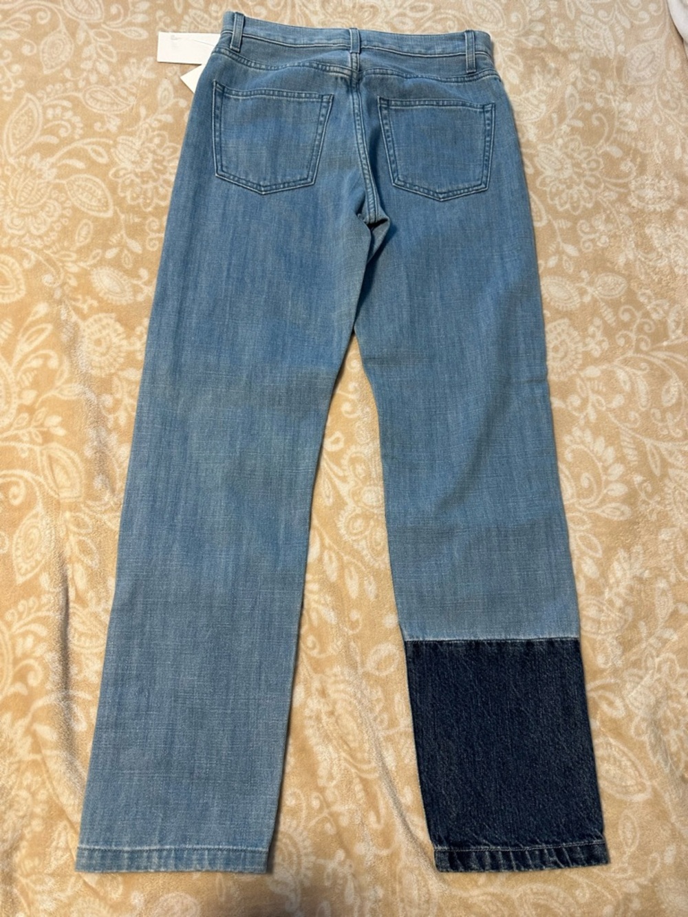 Helmut Lang Two-Tone Patchwork Blue Straight Jeans - Picture 11 of 15